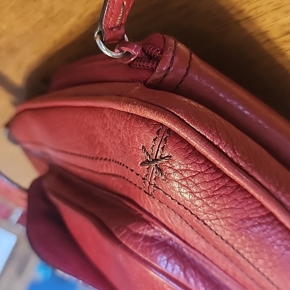 Brighton Red Crossbody Bag with Textured Leather - Picture 8 of 16